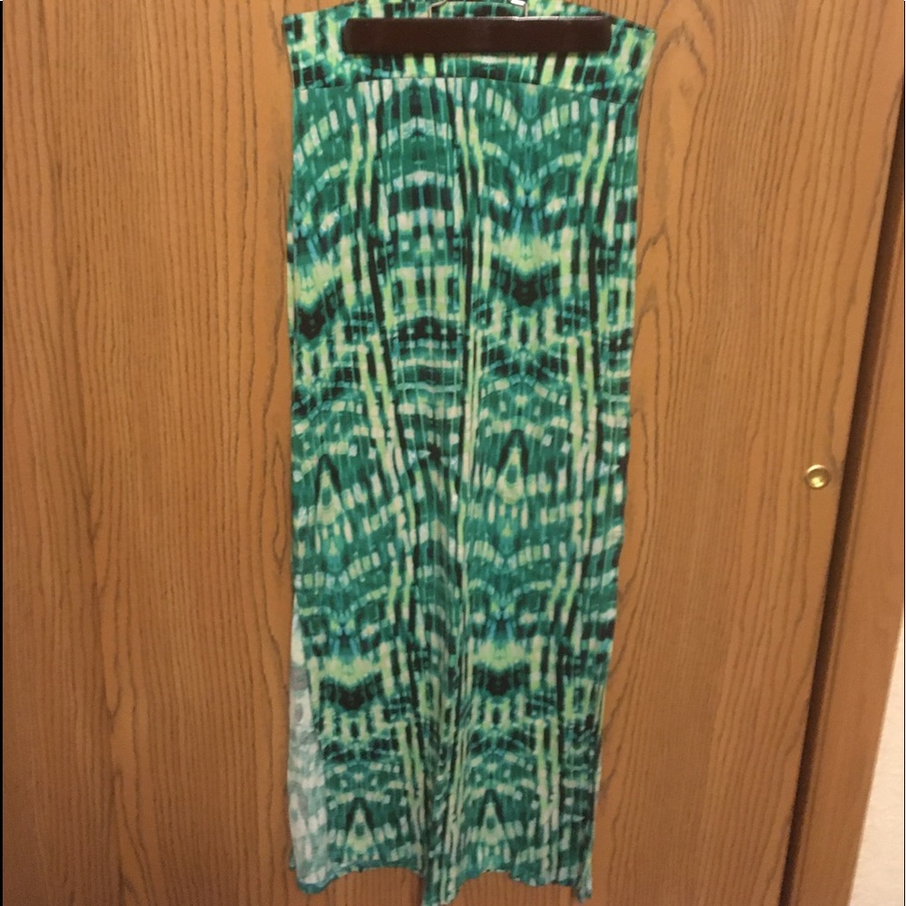 Long green maxi skirt